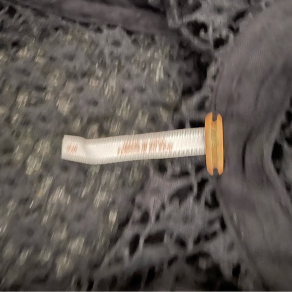 Free People The Best Blouse Black Open Weave Back Women Top - Picture 5 of 6